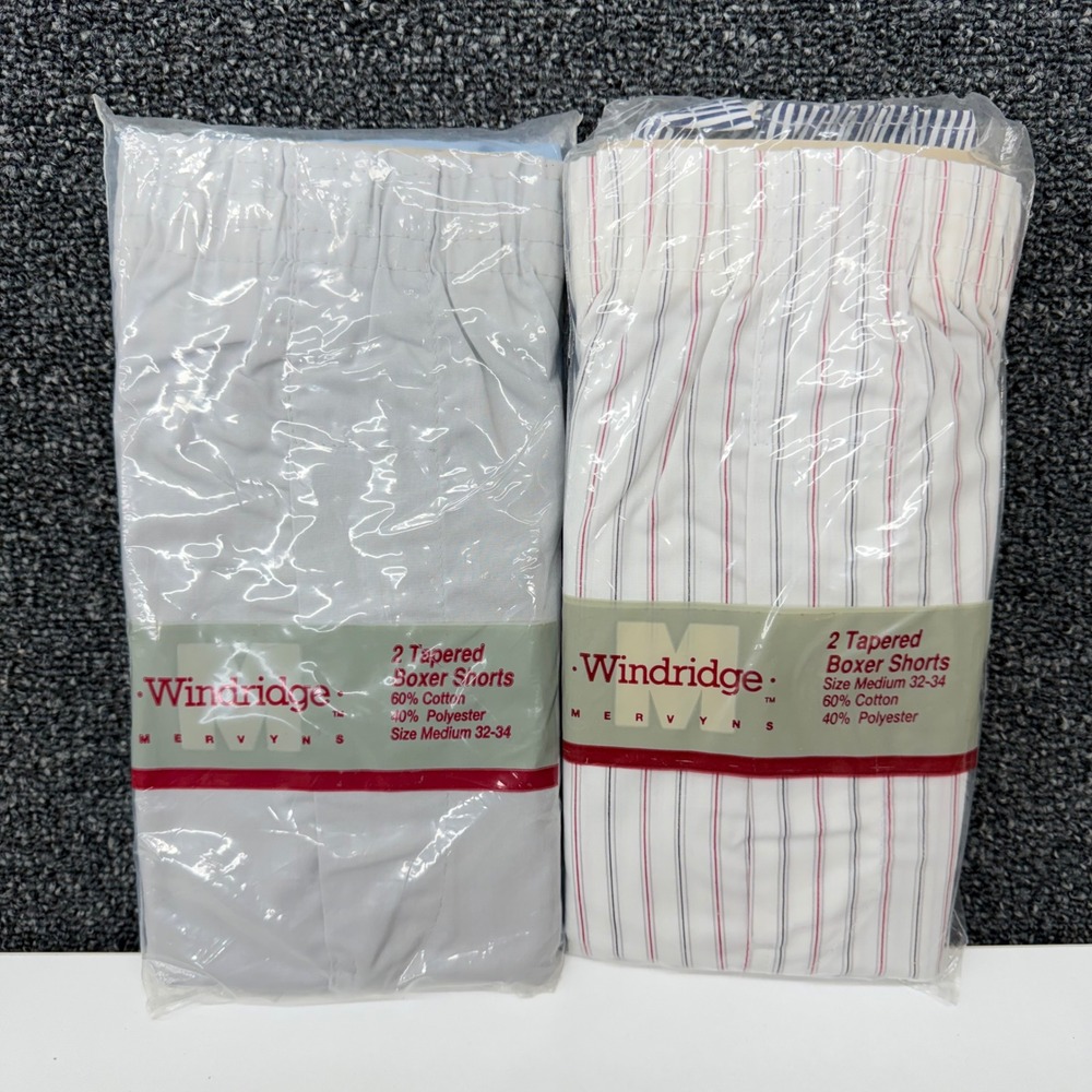 Vintage Windridge Mervyns Boxer Shorts 4 Pair NOS M 32-34 Deadstock Underwear